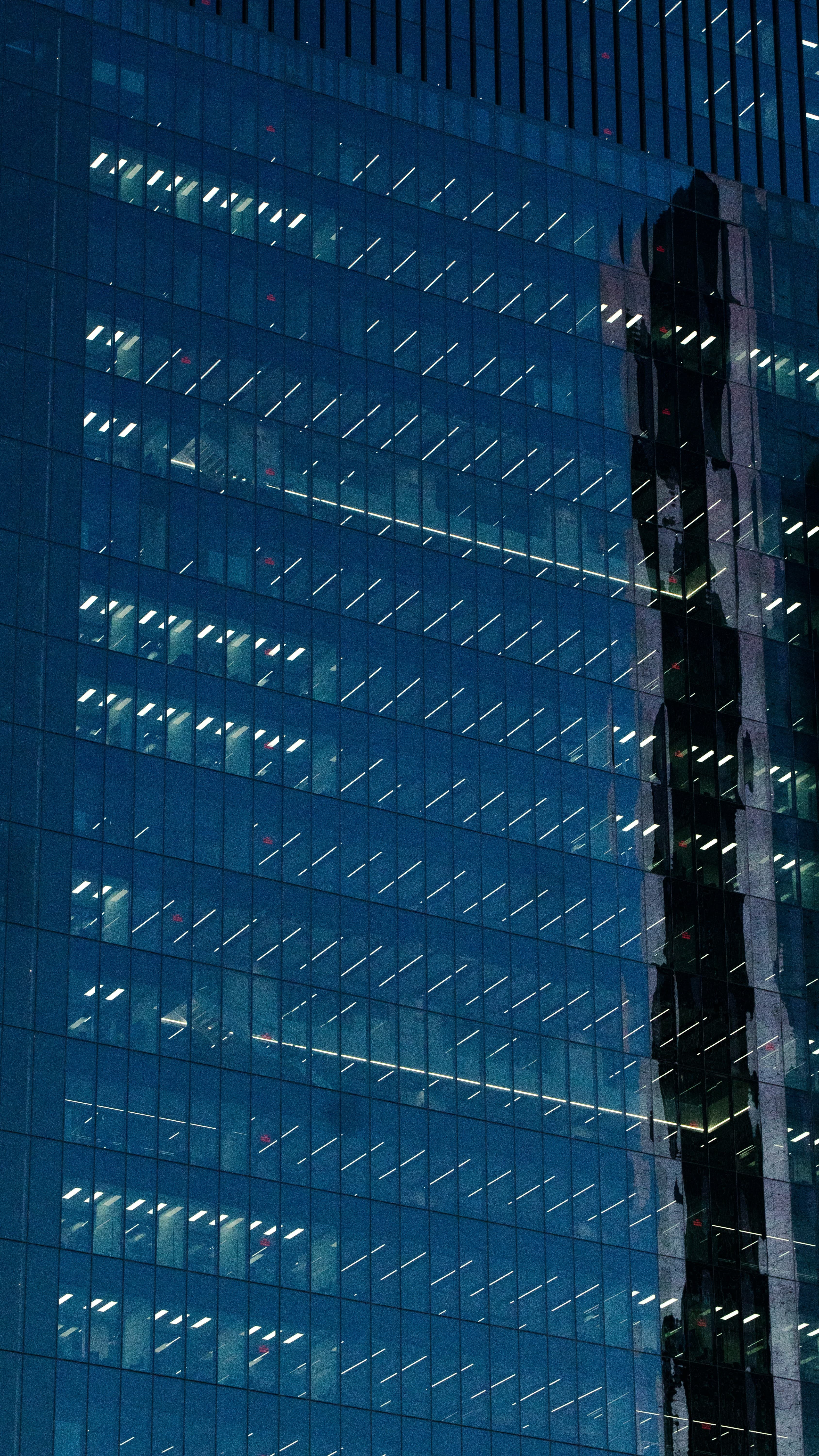 Corporate headquarters at night